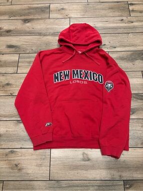 Y2K Pro Player University of New Mexico Lobos Red Hoodie Sweatshirt Size M
